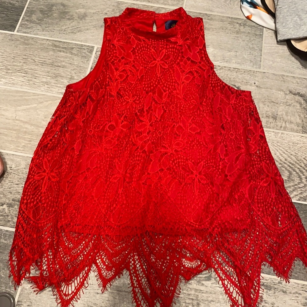 Red Lace Top